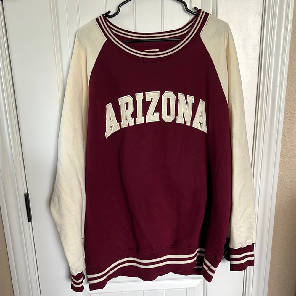 Arizona Maroon and Cream Women's Sweater